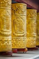 Prayer wheels in Tabo Monastery photo