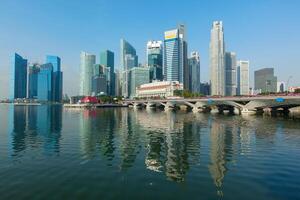 Singapore skyscrapers over Marina Bay view photo