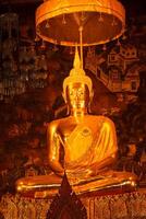 Sitting Buddha statue close up, Thailand photo