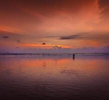 Romantic sunset, Goa, India photo