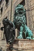 Bavarian lion statue at Munich Residenz palace photo