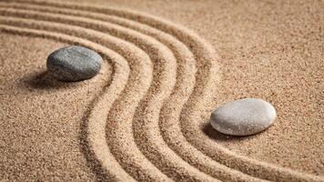 Japanese Zen stone garden photo