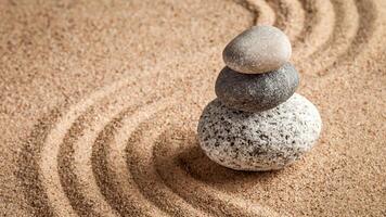 Japanese Zen stone garden photo