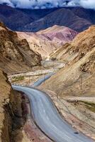 Srinagar Leh national highway NH 1 in Himalayas. Ladakh, India photo
