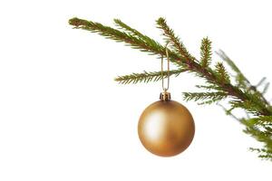 Decoration bauble on decorated Christmas tree iso photo