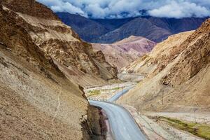 Srinagar Leh national highway NH-1 in Himalayas. Ladakh, India photo