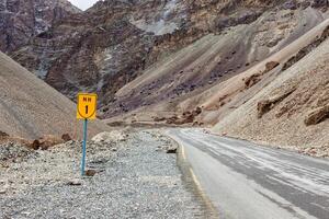 Srinagar Leh national highway NH 1 in Himalayas. Ladakh, India photo