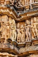 Famous sculptures of Khajuraho temples, India photo