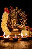Shiva Nataraja with Diwali lights photo