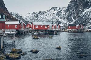 nusfjord pescar pueblo en Noruega foto