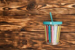 Cup With Straw for Drinking photo