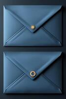 AI generated A set of realistic blue envelope layouts photo