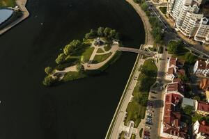 Panoramic view of the historical center of Minsk.Old town in the center of Minsk.Belarus photo