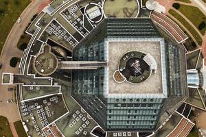 Top view of the National library in Minsk-the capital of the Republic of Belarus, a public building photo