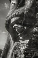 AI generated An ancient Greek warrior or gladiator. Black and white photo