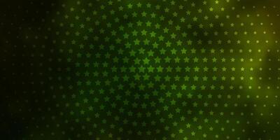 Diseño vectorial verde oscuro con estrellas brillantes. vector