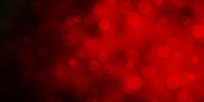 Dark Green, Red vector pattern with circles.