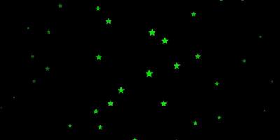 Dark Green vector texture with beautiful stars.