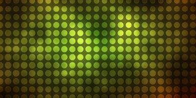 Dark Green, Yellow vector pattern with circles.