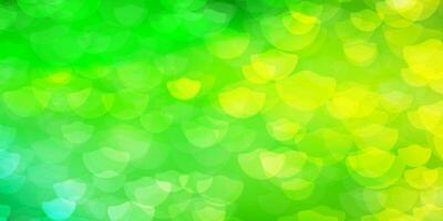 Light Green, Yellow vector background with circles.