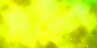 Light Green, Yellow vector background with small and big stars.