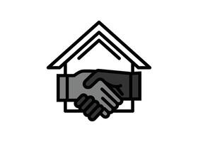 Real estate deal icon line design template isolated vector