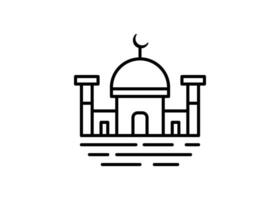 mezquita icono línea diseño modelo aislado vector