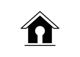 House and keyhole icon line design template isolated vector