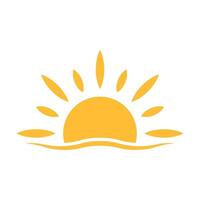 A half sun is setting downwards icon vector sunset concept for graphic design, logo, website, social media, mobile app, UI illustration