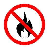 No fire icon for prohibited concept for your web site design, logo, app, UI. illustration vector