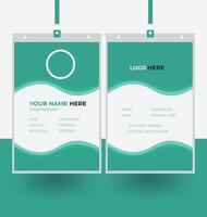 Simple and Clean Green ID Card Design Template vector