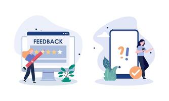 Feedback and review concept illustration vector