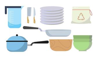 conjunto de cocina equipo icono logo vector