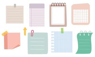 Cute hand drawn planner, journal, notepad, paper vector illustration