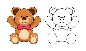 Doodles classic brown teddy bear vector