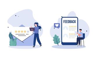 Feedback and review concept illustration vector