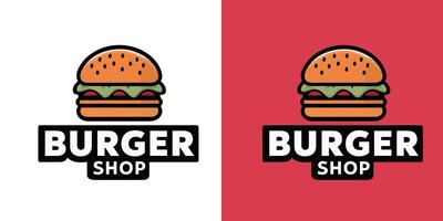 vector hamburguesa tienda logo diseño