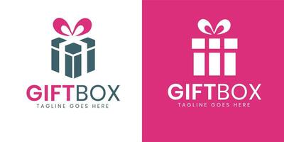 Vector colorful gift box logo design