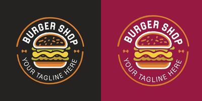 Vector burger shop logo design