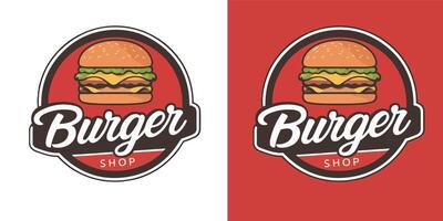 vector hamburguesa tienda logo diseño