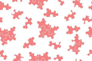 Seamless pattern of puzzles.Puzzle seamless background. Colored tiles on a white background. Vector illustration. Vector