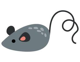 Cute hand drawn mouse. White background, isolate. vector