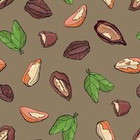 Seamless pattern with brazil nuts. Design for fabric, textile, wallpaper, packaging. vector
