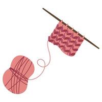 Hand-drawn knitting. White background, isolate. vector