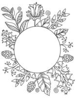 Ornate floral frame, border with space for text. Hand drawn coloring page for kids and adults. Beautiful drawing with patterns and small details. Coloring book pictures. Vector, letter format 8.5 x 11 vector