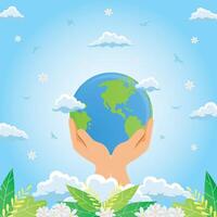 world Earth Day Enviralment Happy Background design vector