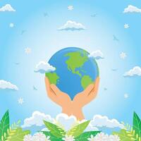 world Earth Day Enviralment Happy Background design vector