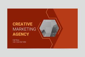 Creative geometric marketing agency social media cover template vector