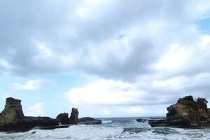 hermosa playas en el sur de Java isla, indonesiaac foto