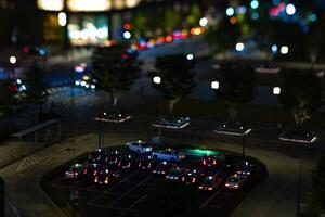A night miniature cityscape in Marunouchi Tokyo tiltshift photo